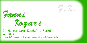 fanni kozari business card